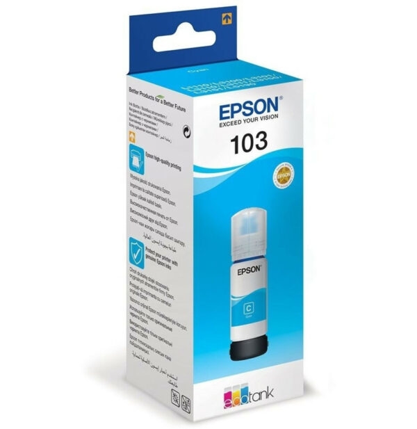 Prix Epson 103 Cyan - Bouteille d'encre Epson EcoTank d'origine (C13T00S24A) -  144.00 -  144.00