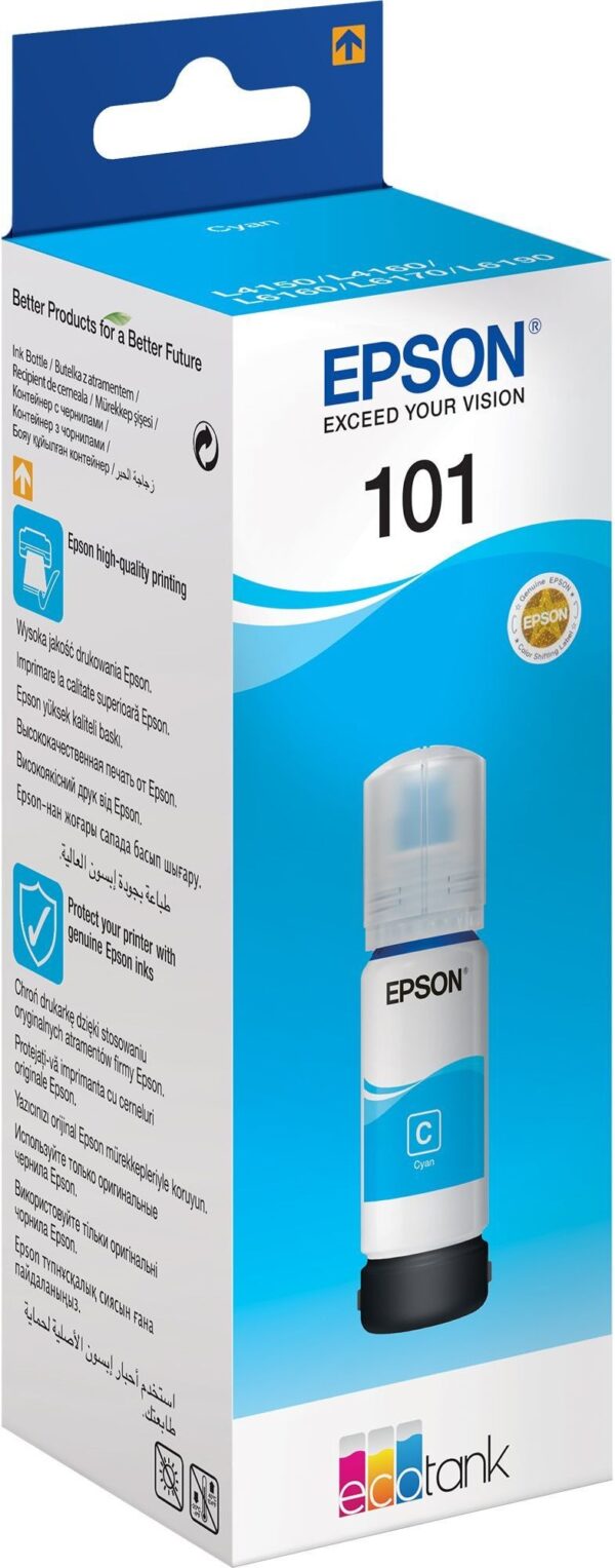 Prix Epson 101 Cyan - Bouteille d'encre Epson EcoTank d'origine (C13T03V24A) -  173.00 -  173.00