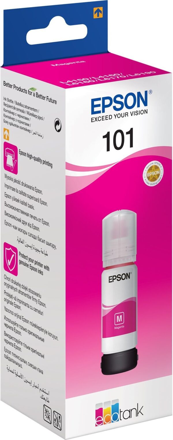 Prix Epson 101 Magenta - Bouteille d'encre Epson EcoTank d'origine (C13T03V34A) -  173.00 -  173.00