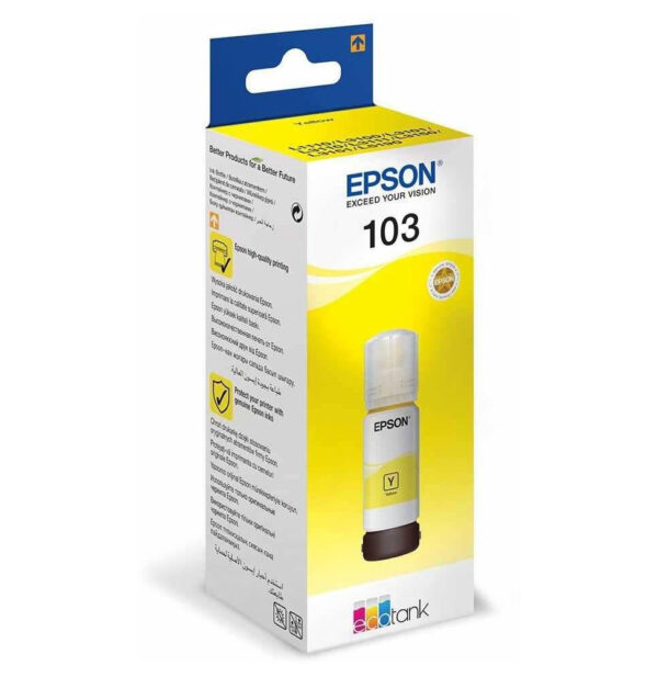 Prix Epson 103 Jaune - Bouteille d'encre Epson EcoTank d'origine (C13T00S44A) -  144.00 -  144.00