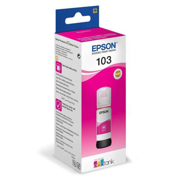 Prix Epson 103 Magenta - Bouteille d'encre Epson EcoTank d'origine (C13T00S34A) -  144.00 -  144.00