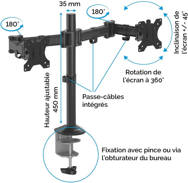 Bras porte-écran double - Fellowes Reflex (8502601) – Image 2