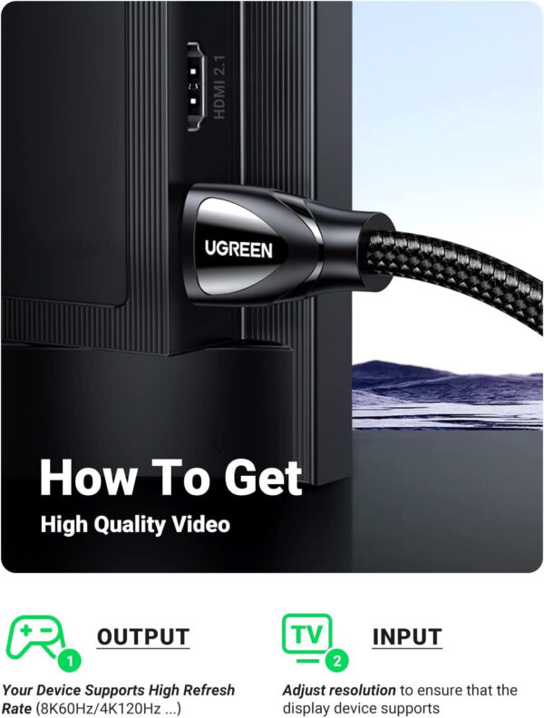 cable ugreen hdmi 21 male vers male 2m 80403 1