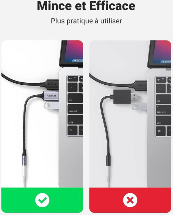 Câble Ugreen USB-A vers port audio jack 3.5 mm (30757) – Image 3