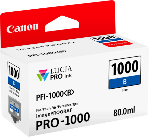 Canon PFI-1000B Bleu - Cartouche d'encre Canon d'origine (0555C001AA) – Image 2