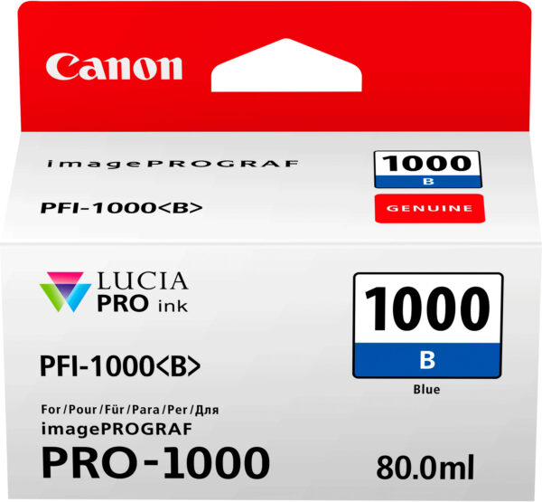 Canon PFI-1000B Bleu - Cartouche d'encre Canon d'origine (0555C001AA)