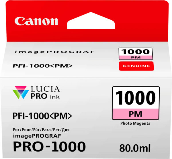 Canon PFI-1000PM Magenta photo - Cartouche d'encre Canon d'origine (0551C001AA)