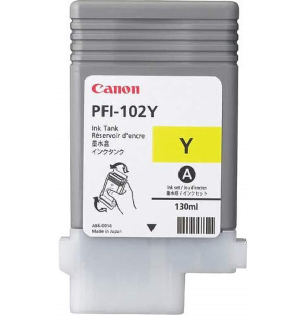 Prix Canon PFI-102 Jaune - Cartouche d'encre Canon d'origine (0898B001AA) -  1038.00 -  1038.00