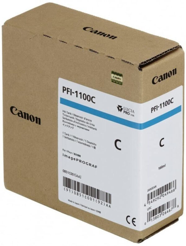 Canon PFI-1100C Cyan - Cartouche d'encre Canon d'origine (0851C001AA) – Image 2