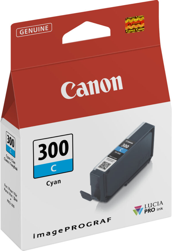 Canon PFI-300PC Cyan photo - Cartouche d'encre Canon d'origine (4194C001AA)