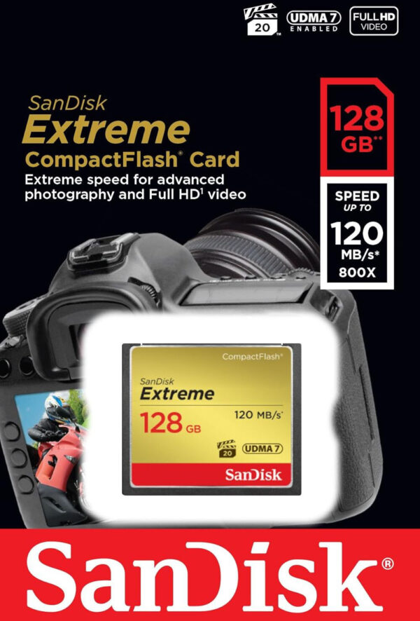 Carte mémoire SanDisk Extreme CompactFlash 128 Go (SDCFXSB-128G-G46) – Image 2