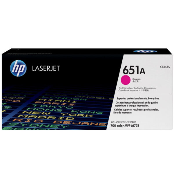 Prix HP 651A Magenta (CE343A) - Toner HP LaserJet d'origine -  9677.00 -  9677.00