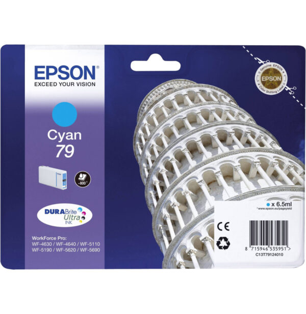 Prix Epson 79 Cyan - Cartouche d'encre Epson "TOUR DE PISE" d'origine (C13T79124010) -  - 