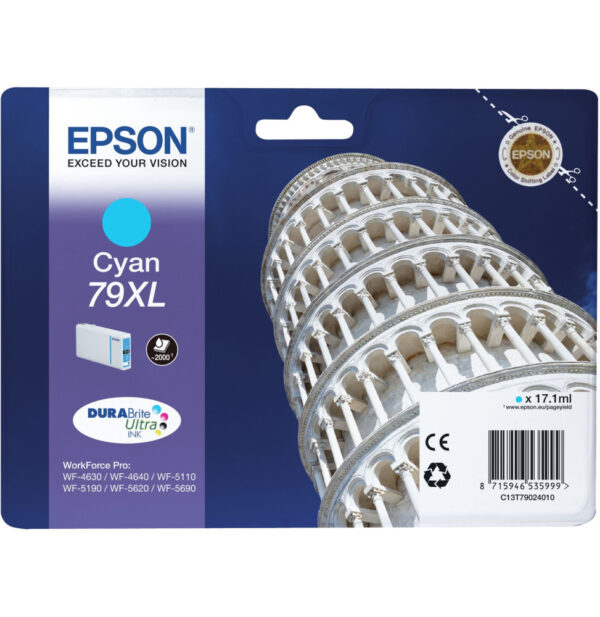 Prix Epson 79XL Cyan - Cartouche d'encre Epson "TOUR DE PISE" d'origine (C13T79024010) -  - 