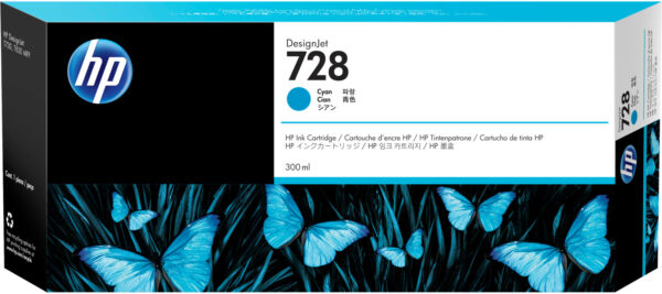 HP 728 Cyan - Cartouche d'encre HP d'origine (F9K17A)