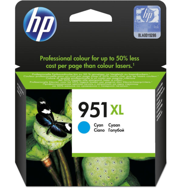 HP 951XL Cyan - Cartouche d'encre grande capacité HP d'origine (CN046AE)