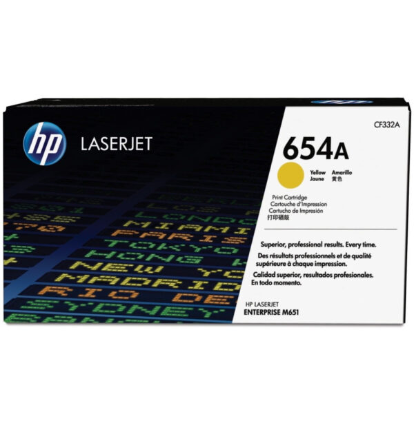 HP 654A Jaune (CF332A) - Toner HP LaserJet d'origine