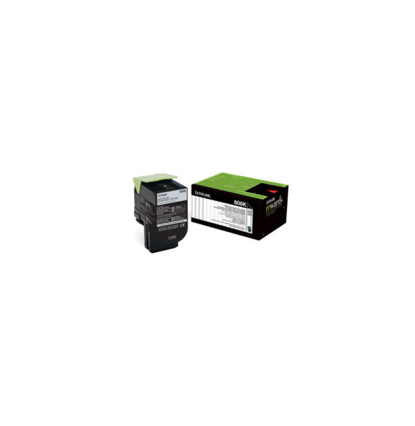 Cartouche de toner Lexmark Noir 808K du Programme de retour - 1000 pages