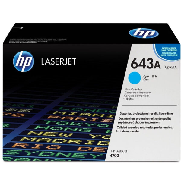 HP 643A Cyan (Q5951A) - Toner HP LaserJet d'origine