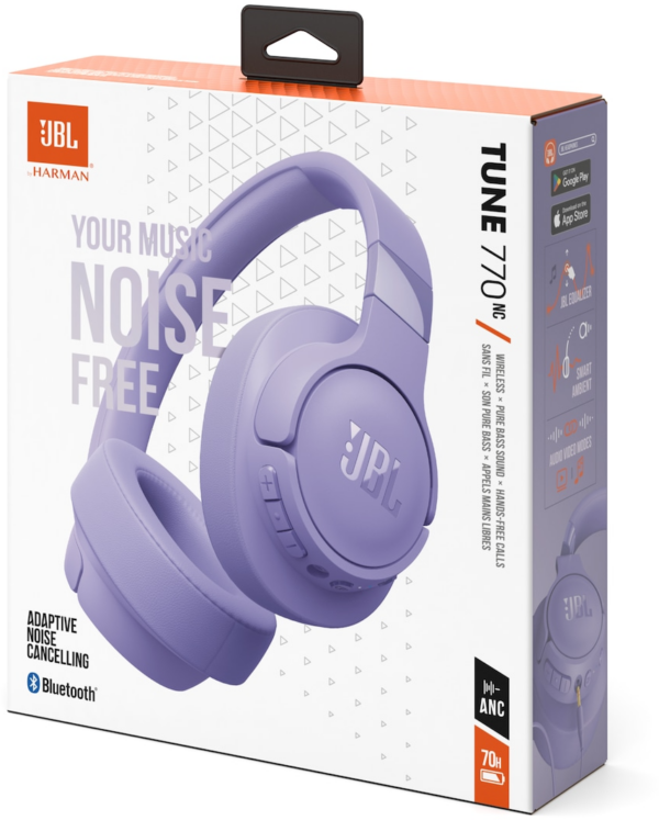 Casque Bluetooth JBL Tune 770NC à réduction de bruit - Violet (JBLT770NCPUR) – Image 11