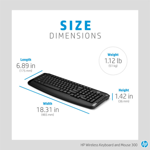 Clavier et souris sans fil HP 300 (AZERTY) (3ML04AA) – Image 5