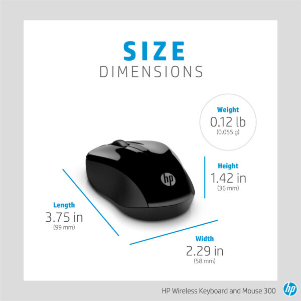 Clavier et souris sans fil HP 300 (AZERTY) (3ML04AA) – Image 6