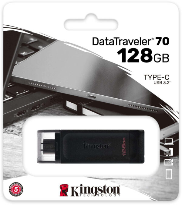 Clé USB Kingston DataTraveler 70 USB-C 3.2 Gen1 - 128 Go (DT70/128GB) – Image 3