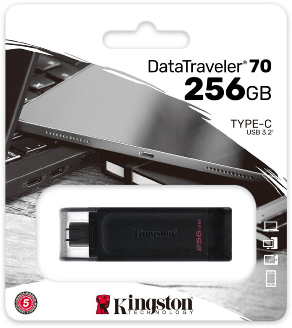 Prix Clé USB Kingston DataTraveler 70 USB Type-C 3.2 Gen1 - 256 GB (DT70/256GB) -  229.00 -  229.00 – Image 3