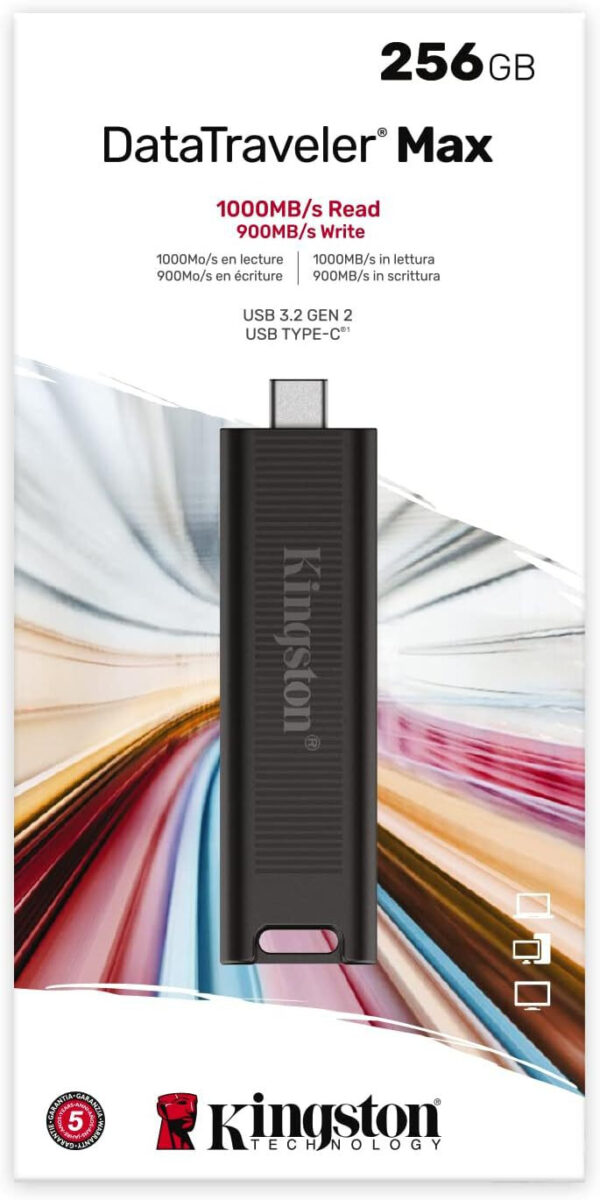 Clé USB Kingston DataTraveler Max Type-C 3.2 Gen 2 (3.1 Gen 2) - Noir 256 Go (DTMAX/256GB) – Image 4