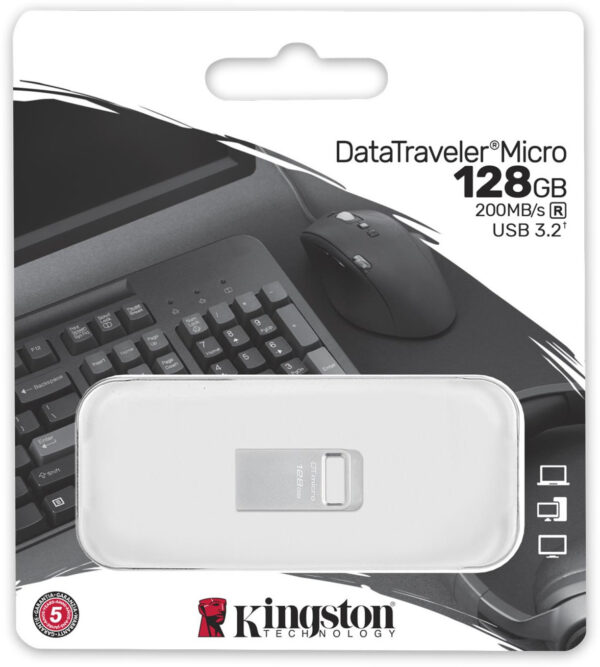 Clé USB Kingston DataTraveler Micro 3.1 USB Type-A 3.2 Gen 1 128 Go (DTMC3G2/128GB) – Image 3