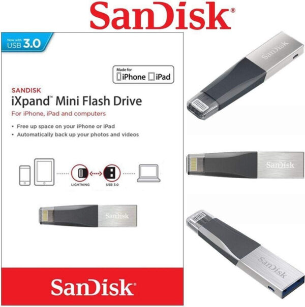 Prix Clé USB SanDisk iXpand Mini Pour Votre iPhone 128 Go (SDIX40N-128-GN6NE) -  425.00 -  425.00 – Image 5