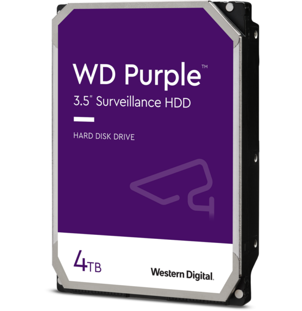 Disque dur interne 3.5" Western Digital Purple 4 To pour systèmes de vidéo surveillance et de sécurité (WD43PURZ)