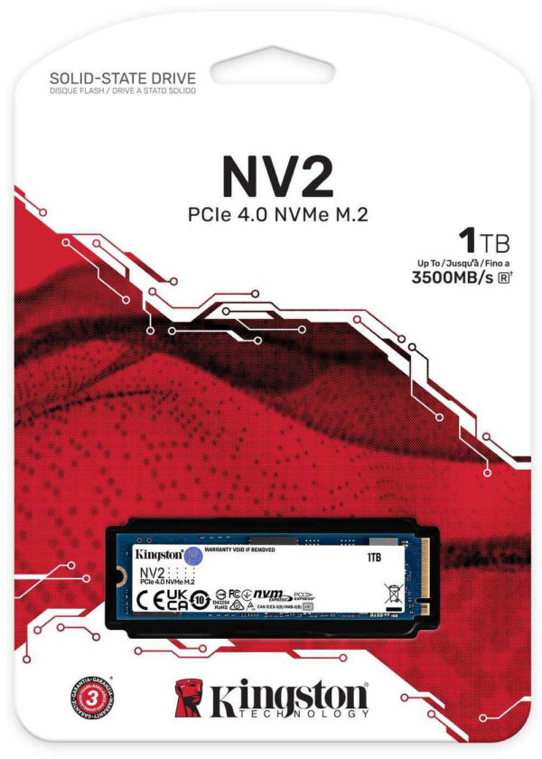 Prix Disque Dur interne SSD Kingston NV2 M.2 2280 NVMe PCIe 4.0 Express 1 To (SNV2S/1000G) -  -  – Image 3