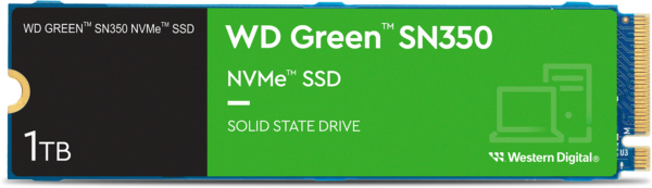 Disque dur interne SSD WD Green SN350 M.2 2280 PCI 3D NAND NVMe 1 To (WDS100T3G0C-00AZL0)