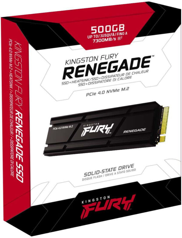 Disque dur interne SSD Kingston FURY Renegade Heatsink M.2 2280 PCIe Gen4 x4 NVMe 500 Go (SFYRSK/500G) – Image 3