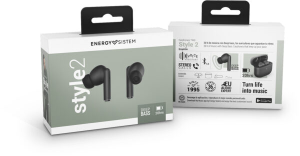 Prix Écouteurs Bluetooth Energy Sistem Style 2 True Wireless - Graphite (451739) -  287.00 -  287.00 – Image 6