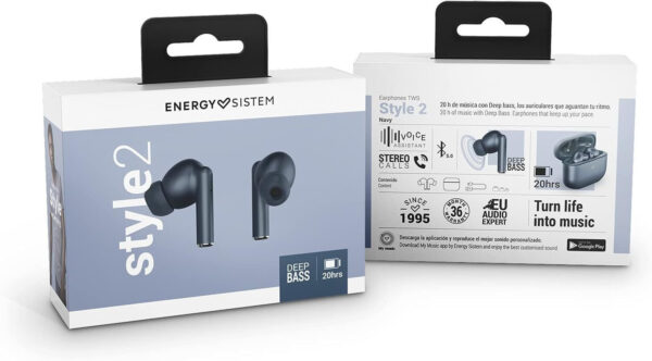 Prix Écouteurs Bluetooth Energy Sistem Style 2 True Wireless - Navy (451715) -  287.00 -  287.00 – Image 4