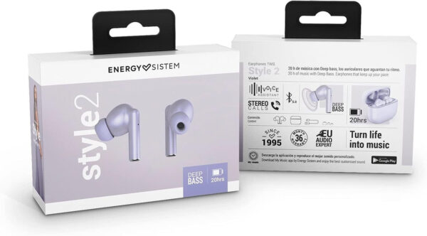 Prix Écouteurs Bluetooth Energy Sistem Style 2 True Wireless - Violet (452965) -  287.00 -  287.00 – Image 7