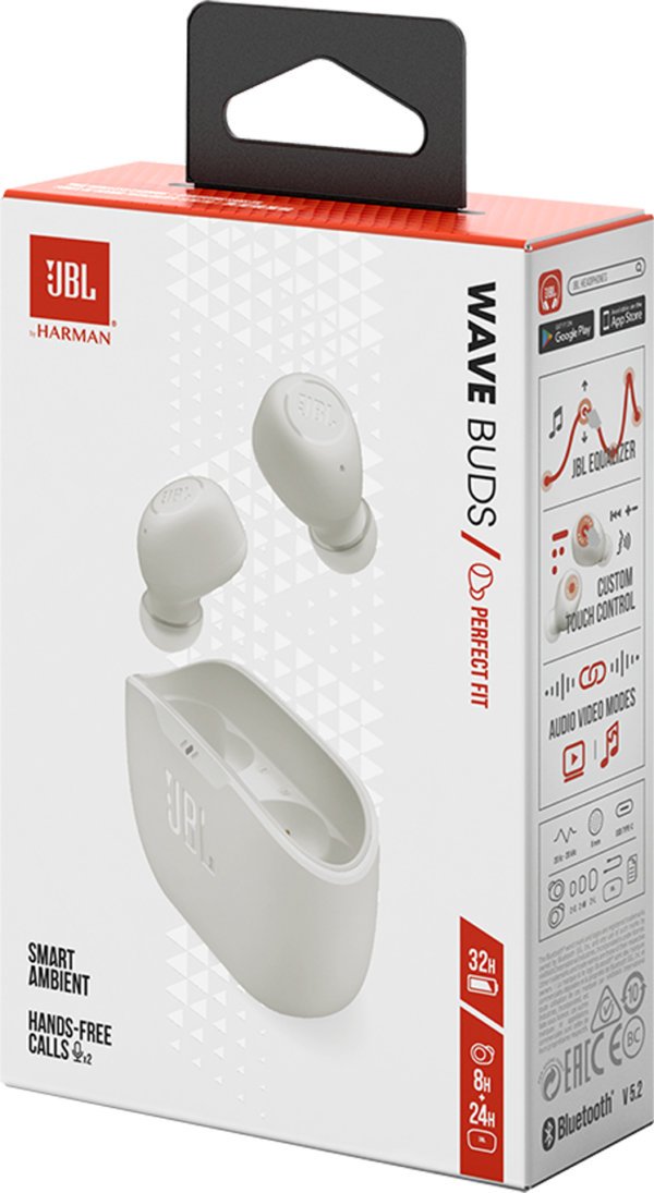 Écouteurs Bluetooth JBL Wave Buds - Blanc (JBLWBUDSWHT) – Image 10