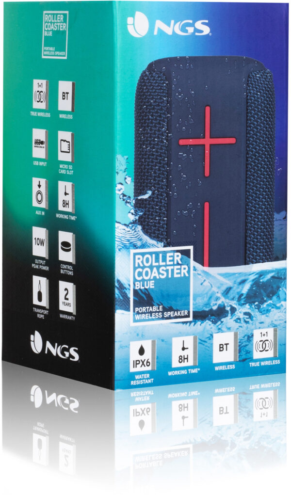 Prix Enceinte Waterproof NGS Roller Coaster bleue 10W (ROLLERCOASTERBLUE) -  285.00 -  285.00 – Image 8