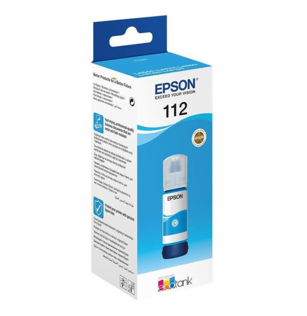 Prix Epson 112 Cyan - Bouteille d'encre Epson EcoTank d'origine (C13T06C24A) -  297.00 -  297.00