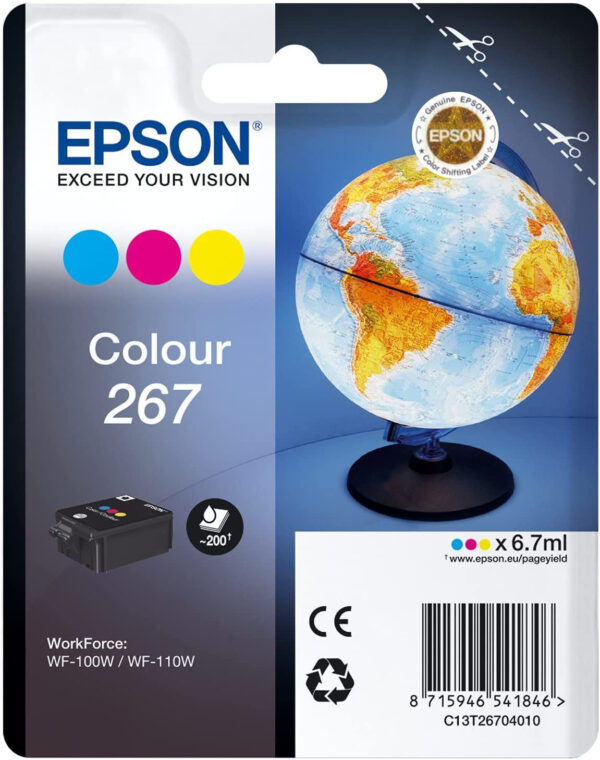 Epson Monobloc Globe 267 - encre DURABrite Ultra 3 couleurs (C13T26704010)