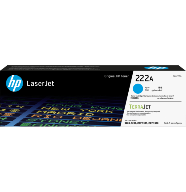 HP 222A Cyan (W2221A) - Toner HP LaserJet d'origine