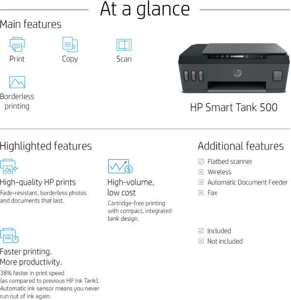 HP Smart Tank 500 Imprimante multifonction à réservoirs rechargeables (4SR29A) – Image 11