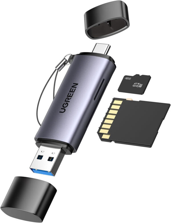 Lecteur de Carte SD Ugreen USB C USB 3.0 2 en 1 Adaptateur de Carte SD en Aluminium (50706)