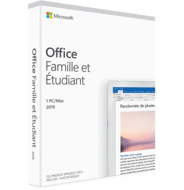 Prix Microsoft Office Famille et Étudiant 2019 pour Windows/MAC - Français (79G-05195) -  - 