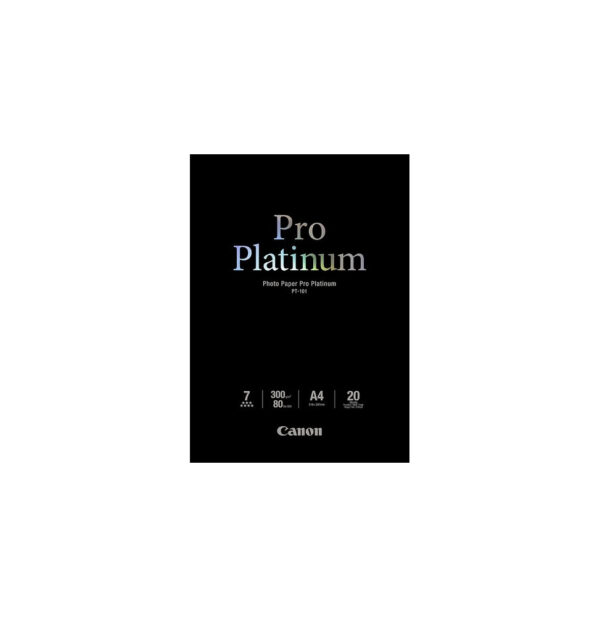 Papier Photos Canon PT-101 - Pro Platinum - 20 feuilles A4 de 300 g/m² (2768B016AC)