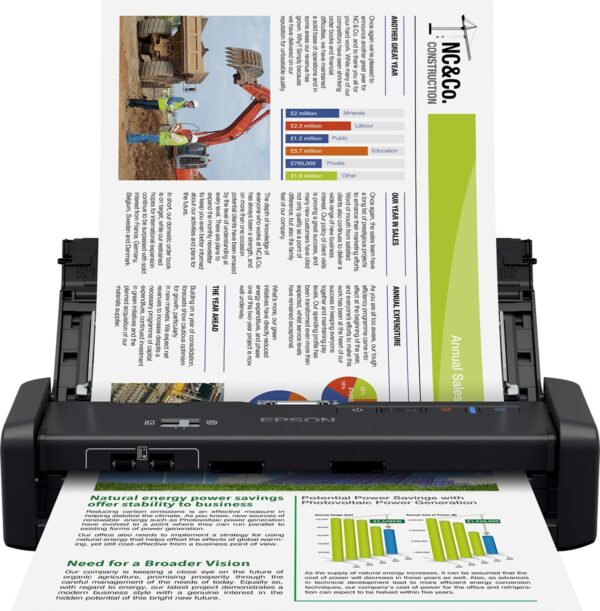 Prix Scanner portable Epson WorkForce DS-360W avec Wi-Fi et batterie (B11B242401) -  4330.00 -  4330.00