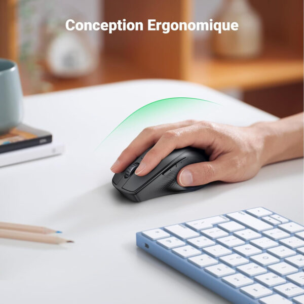 Souris sans fil Bluetooth Ugreen Silencieuse Ergonomique 2,4GHz (90395) – Image 3