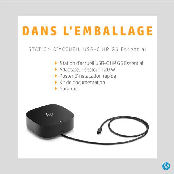 Station d’accueil HP USB-C G5 Essential (72C71AA) – Image 9